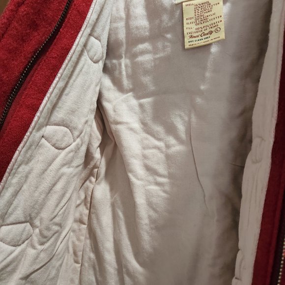 Adorable little red riding hood Hollister wool coat jacket size Large Toggle - Picture 5 of 7